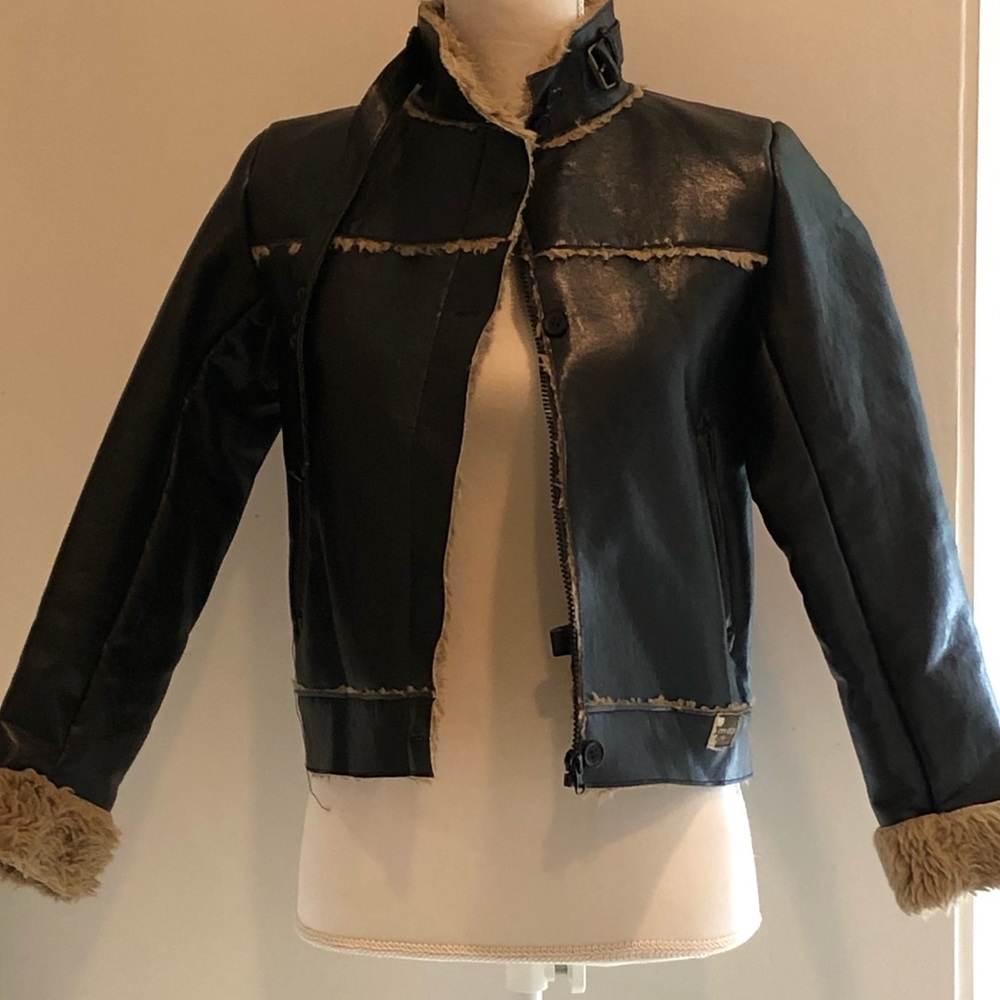 M.D.P. Faux Leather Jacket Size 14 Girls
